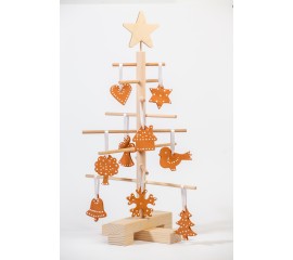 Xmas3 XS2 leseno božično drevo   z okraski  Terracotta